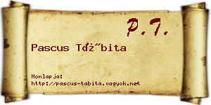 Pascus Tábita névjegykártya
